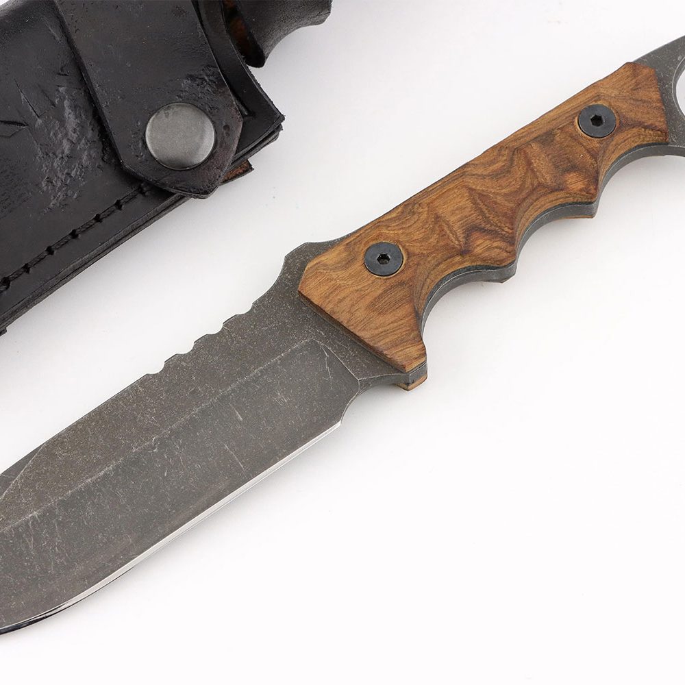 Mannfall Clip Point Knife with Ironwood
