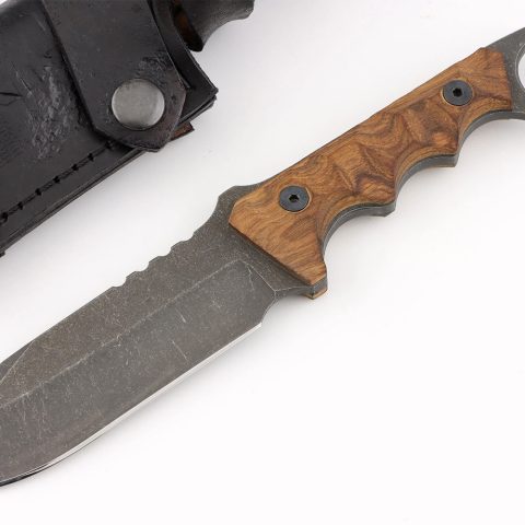 Mannfall Clip Point Knife with Ironwood